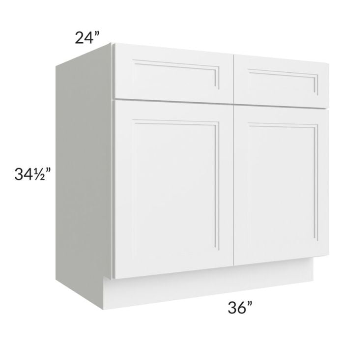 RTA Charlotte White 36" Sink Base Cabinet with 1 Decorative End Panel
