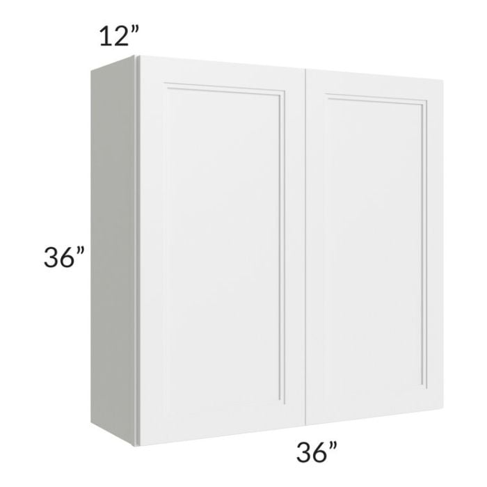 RTA Charlotte White 36" x 36" Wall Cabinet with 1 Decorative End Panel