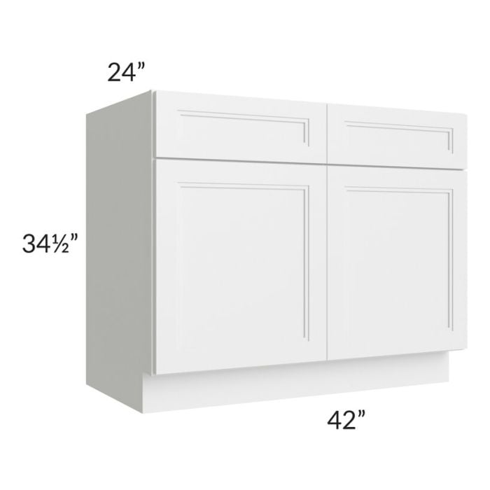 RTA Charlotte White 42" Base Cabinet with 2 Decorative End Panels