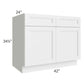 RTA Charlotte White 42" Sink Base Cabinet with 1 Decorative End Panel
