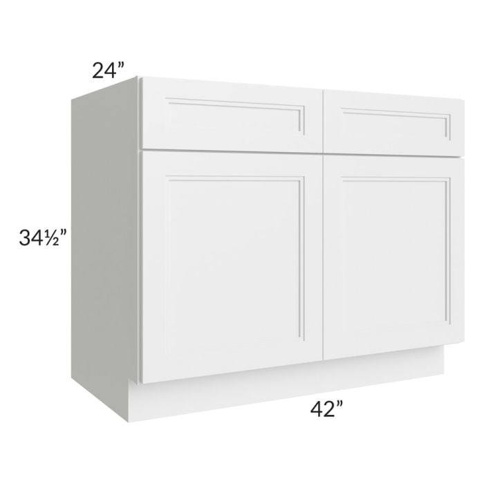 RTA Charlotte White 42" Sink Base Cabinet with 1 Decorative End Panel