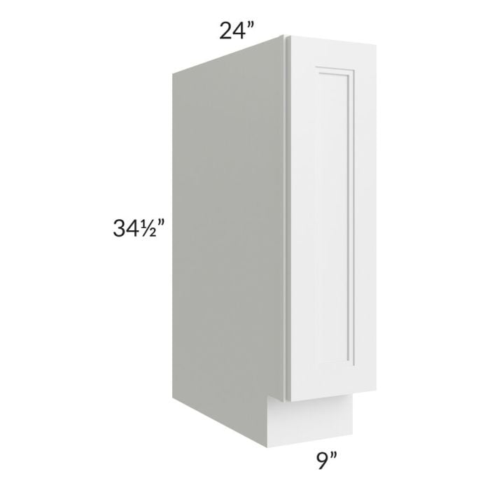 RTA Charlotte White 9" Spice Base Cabinet with 1 Decorative End Panel