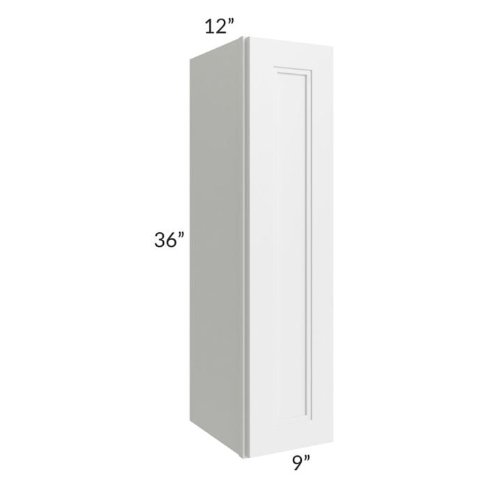 RTA Charlotte White 9" x 36" Wall Cabinet with 1 Decorative End Panel