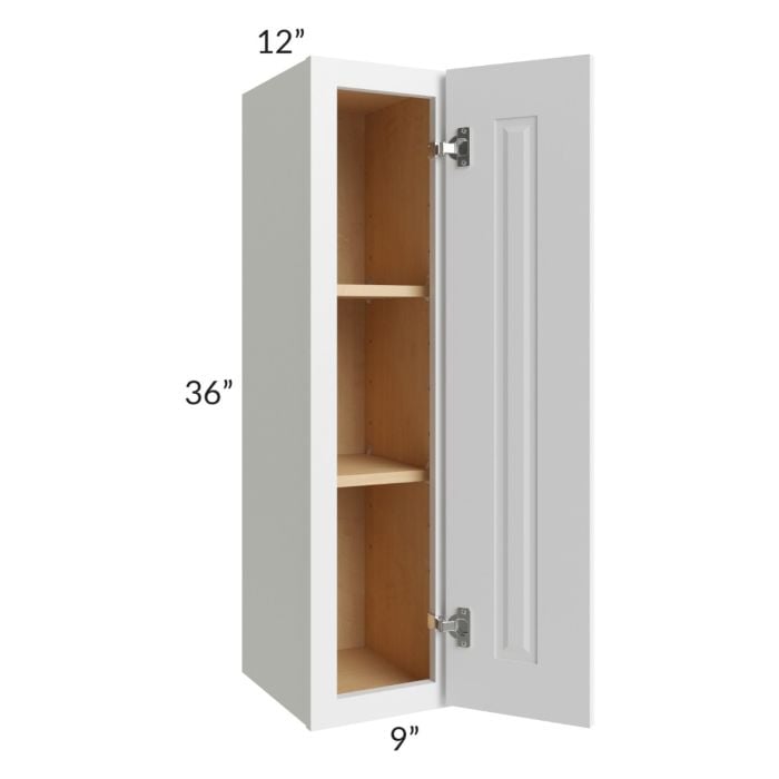 RTA Charlotte White 9" x 36" Wall Cabinet with 1 Decorative End Panel
