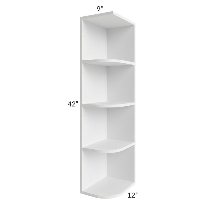 RTA Charlotte White 9" x 42" Wall End Shelf Cabinet