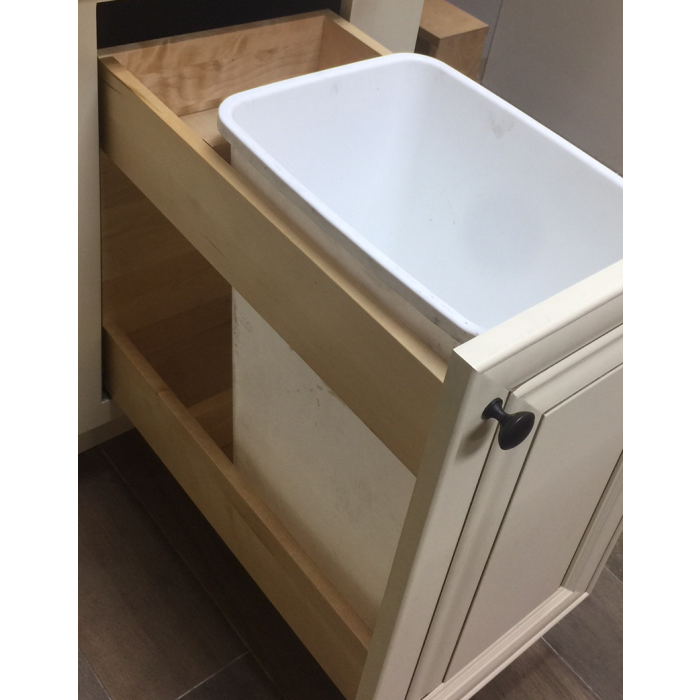 RTA Charlotte White Trash Can Insert for a 15" Base Cabinet (Trash can sold separately) with 1 Trash Can