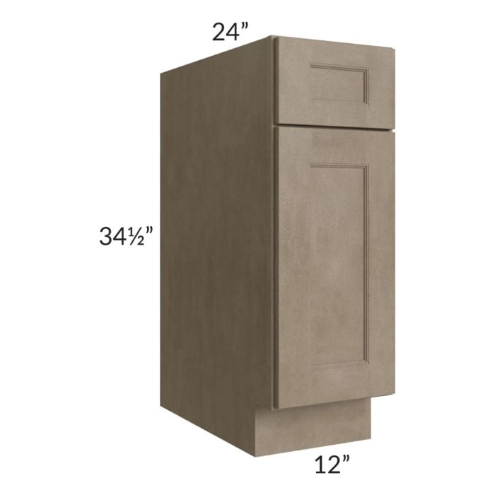 RTA Cobblestone Grey 12" Base Cabinet - Left Hinged