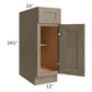 RTA Cobblestone Grey 12" Base Cabinet - Left Hinged with 1 Decorative End Panel