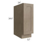 RTA Cobblestone Grey 12" Spice Rack Base Cabinet with 2 Decorative End Panels