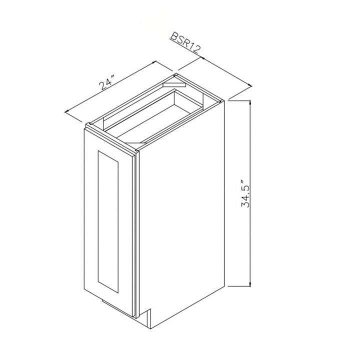 RTA Cobblestone Grey 12" Spice Rack Base Cabinet with 2 Decorative End Panels