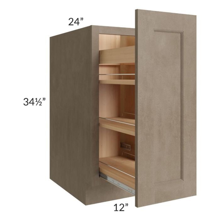 RTA Cobblestone Grey 12" Spice Rack Base Cabinet with 2 Skins