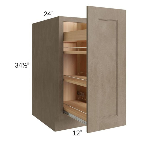 RTA Cobblestone Grey 12" Spice Rack Base Cabinet with 2 Skins