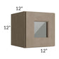RTA Cobblestone Grey 12" x 12" Decorative Wall Cabinet with Plain Glass