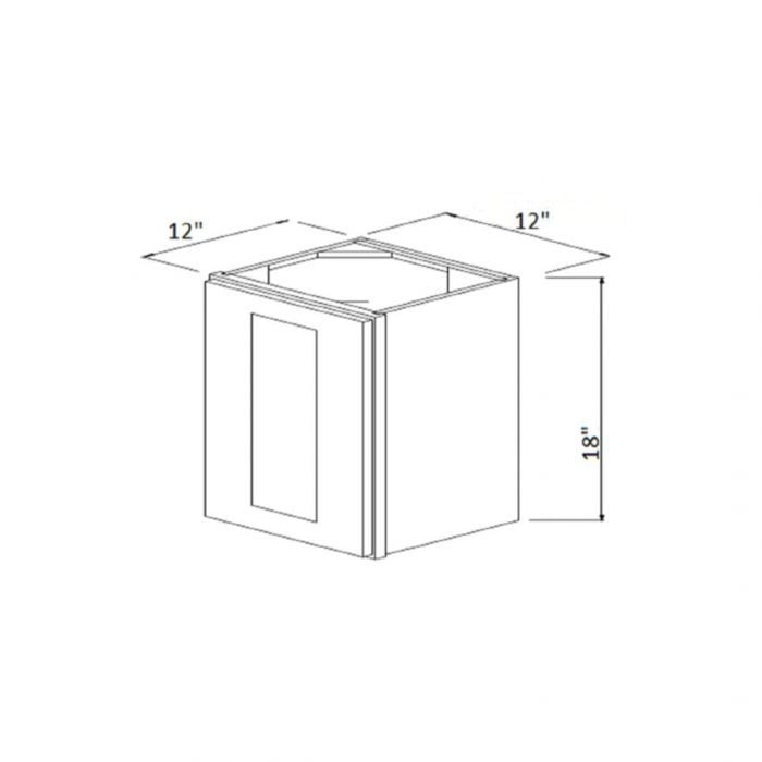 RTA Cobblestone Grey 12" x 18" Wall Cabinet with 1 Skin