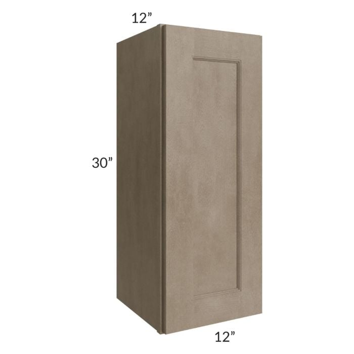 RTA Cobblestone Grey 12" x 30" Wall Cabinet with 2 Decorative End Panels and 1 Skin