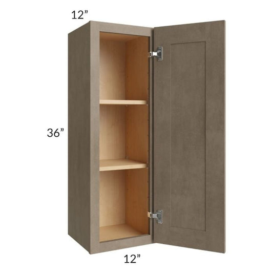 RTA Cobblestone Grey 12" x 36" Wall Cabinet with 2 Decorative End Panels and 1 Skin