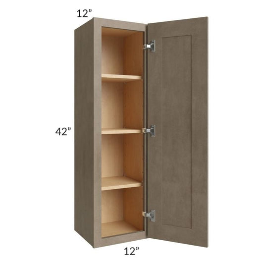 RTA Cobblestone Grey 12" x 42" Wall Cabinet with 1 Decorative End Panel and 1 Skin