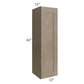 RTA Cobblestone Grey 12" x 42" Wall Cabinet with 2 Decorative End Panels