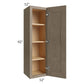 RTA Cobblestone Grey 12" x 42" Wall Cabinet with 2 Decorative End Panels