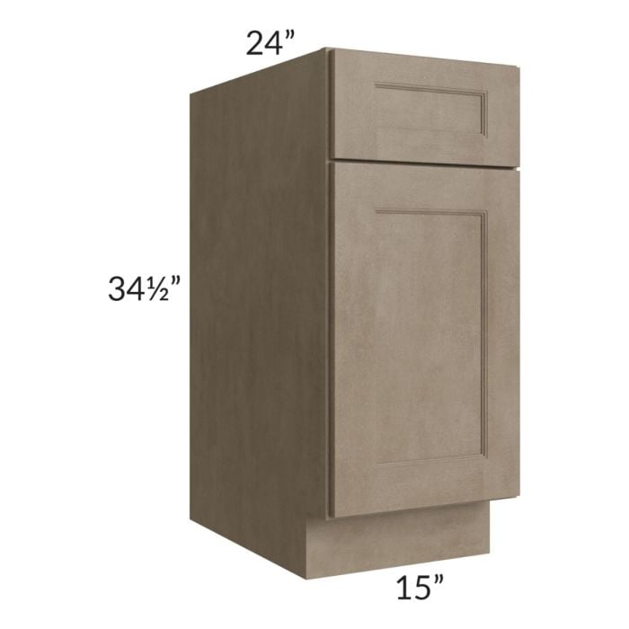 RTA Cobblestone Grey 15" Base Cabinet - Left Hinged