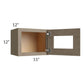 RTA Cobblestone Grey 15" x 12" Wall Cabinet with Plain Glass and 2 Skins