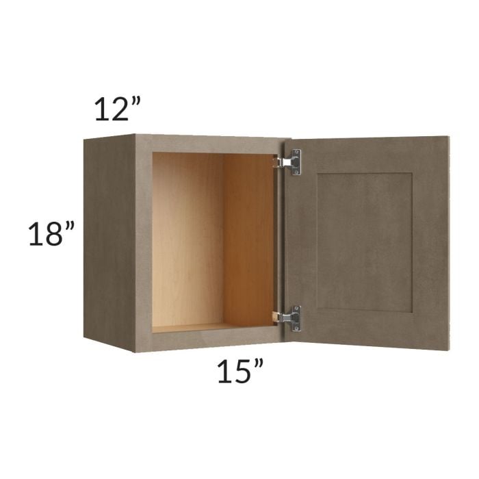 RTA Cobblestone Grey 15" x 18" Wall Cabinet with 1 Skin