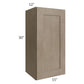RTA Cobblestone Grey 15" x 30" Wall Cabinet with 1 Decorative End Panel and 1 Skin