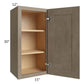 RTA Cobblestone Grey 15" x 30" Wall Cabinet with 1 Skin and Glass Door
