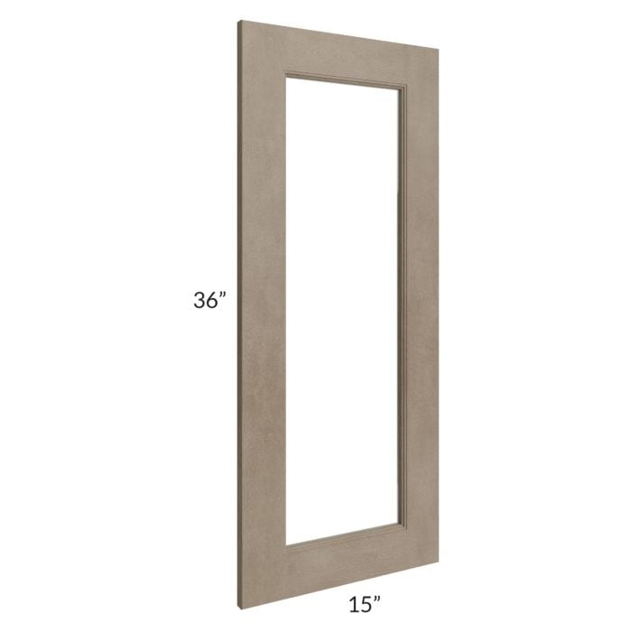 RTA Cobblestone Grey 15" x 36" Glass Door