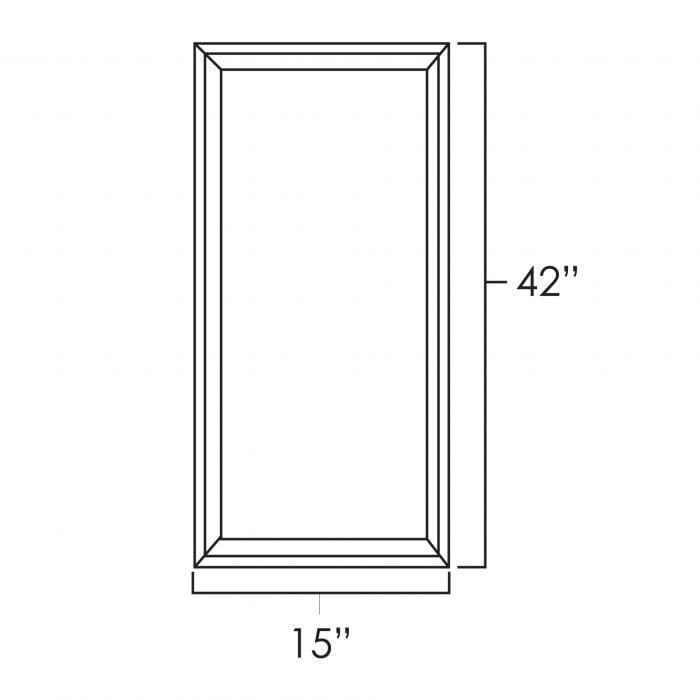 RTA Cobblestone Grey 15" x 42" Glass Door
