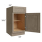RTA Cobblestone Grey 18" Base Cabinet - Right Hinged with 2 Decorative End Panels
