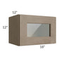 RTA Cobblestone Grey 18" x 12" Decorative Wall Cabinet with Plain Glass and 2 Skins