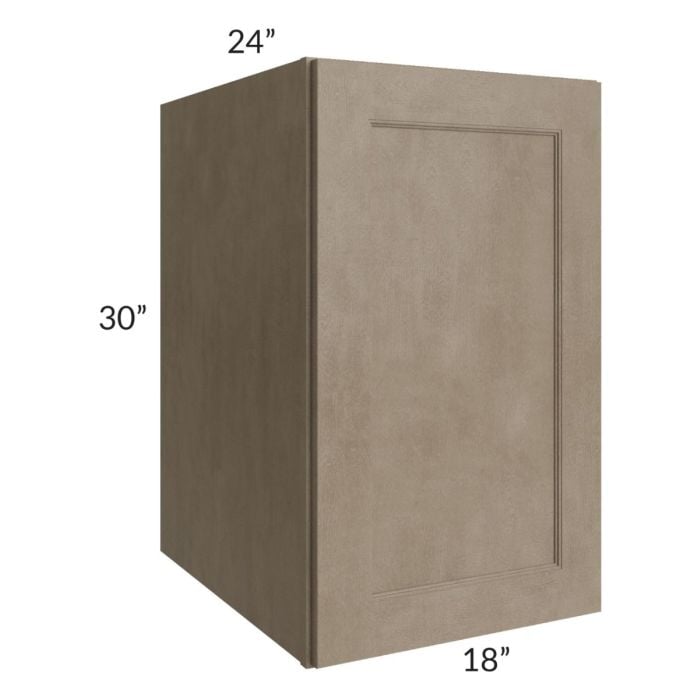 RTA Cobblestone Grey 18" x 30" x 24" Split Pantry Wall Cabinet with 2 Skins