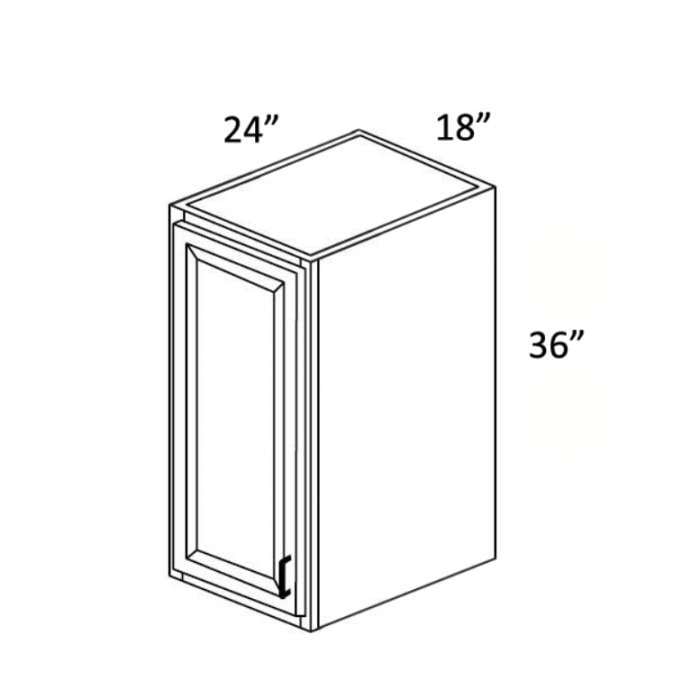 RTA Cobblestone Grey 18" x 36" x 24" Split Pantry Wall Cabinet with 2 Skins