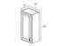 RTA Cobblestone Grey 18" x 42" Wall Cabinet with 1 Decorative End Panel , 1 Skin, and Glass Door