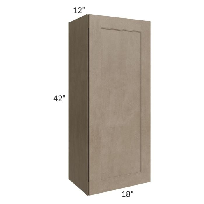 RTA Cobblestone Grey 18" x 42" Wall Cabinet with 1 Decorative End Panel and 2 Skins