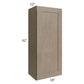 RTA Cobblestone Grey 18" x 42" Wall Cabinet with 2 Skins and Glass Door