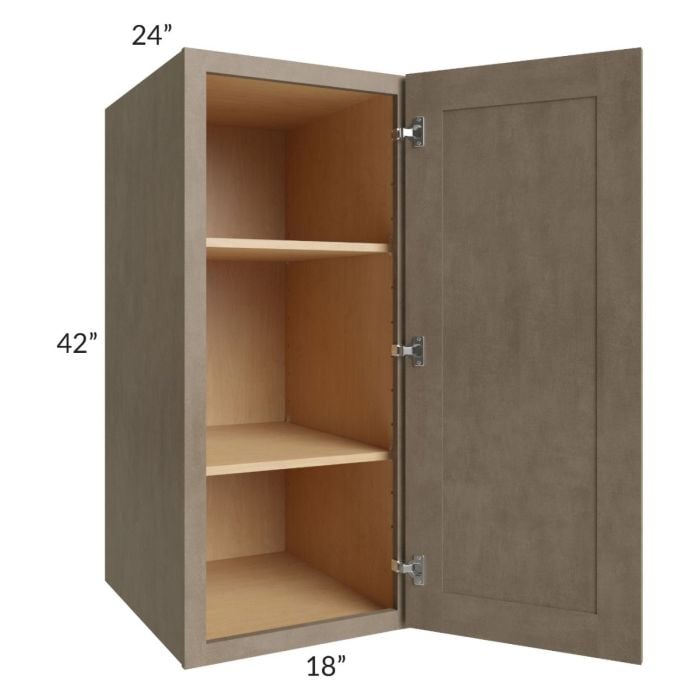 RTA Cobblestone Grey 18" x 42" x 24" Split Pantry Wall Cabinet