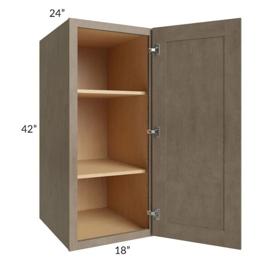 RTA Cobblestone Grey 18" x 42" x 24" Split Pantry Wall Cabinet