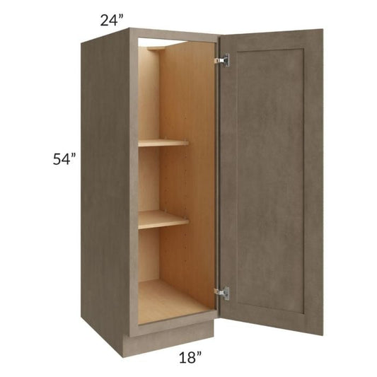 RTA Cobblestone Grey 18" x 54" Split Pantry Base Cabinet with 1 Skin