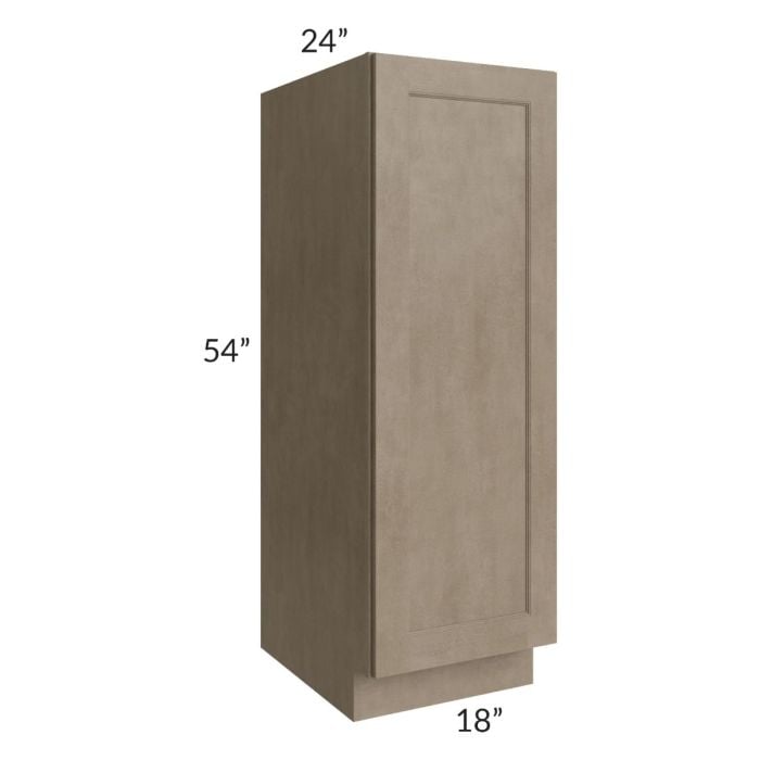 RTA Cobblestone Grey 18" x 54" Split Pantry Base Cabinet with 4 Roll Out Trays