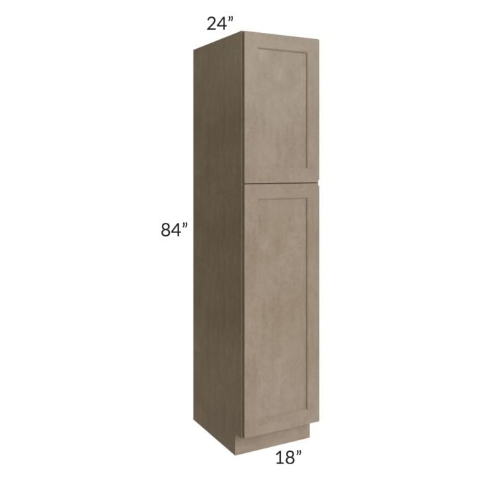 RTA Cobblestone Grey 18" x 84" Utility Cabinet with 2 Roll Out Trays