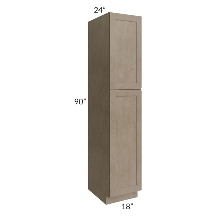 RTA Cobblestone Grey 18" x 90" Utility Cabinet with 1 Decorative End Panel and 4 Roll Out Trays