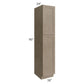 RTA Cobblestone Grey 18" x 90" Utility Cabinet with 2 Decorative End Panels and 4 Roll Out Trays
