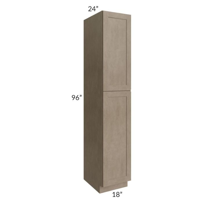 RTA Cobblestone Grey 18" x 96" Utility Cabinet with 1 Decorative End Panel and 1 Roll Out Tray