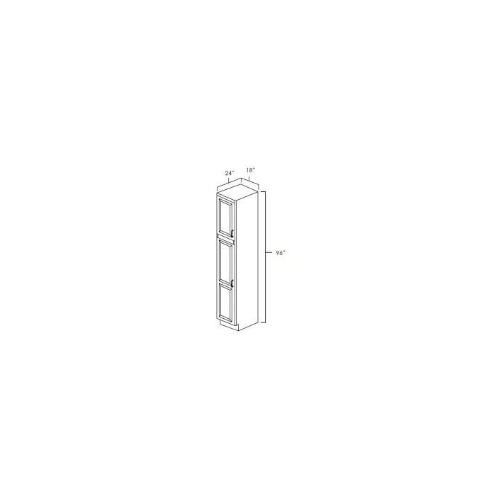 RTA Cobblestone Grey 18" x 96" Utility Cabinet with 2 Decorative End Panels and 1 Roll Out Tray