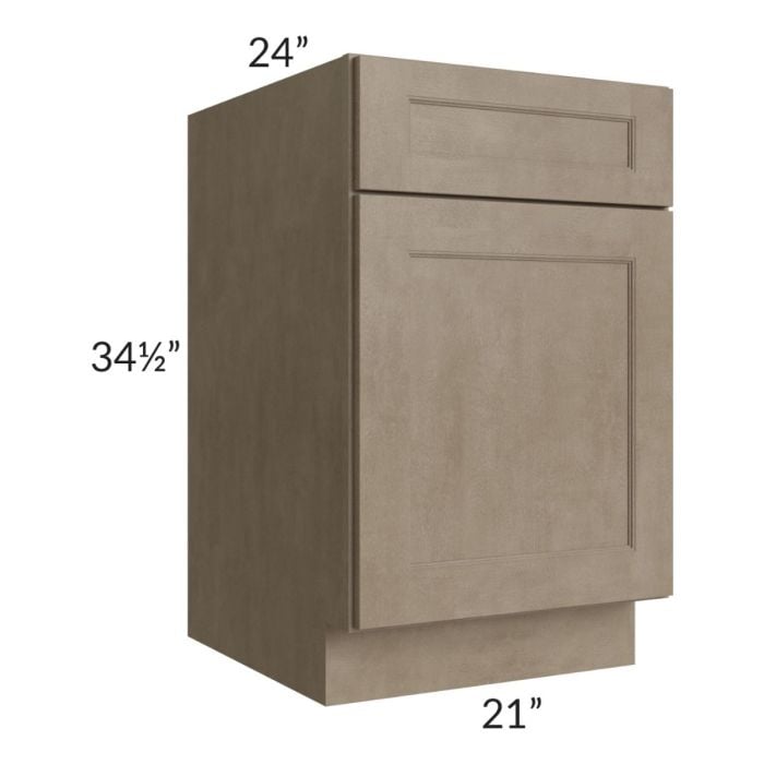 RTA Cobblestone Grey 21" Base Cabinet - Right Hinged