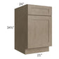 RTA Cobblestone Grey 21" Base Cabinet - Right Hinged with 1 Decorative End Panel