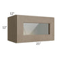 RTA Cobblestone Grey 21" x 12" Decorative Wall Cabinet with Plain Glass and 1 Skin