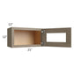 RTA Cobblestone Grey 21" x 12" Decorative Wall Cabinet with Plain Glass